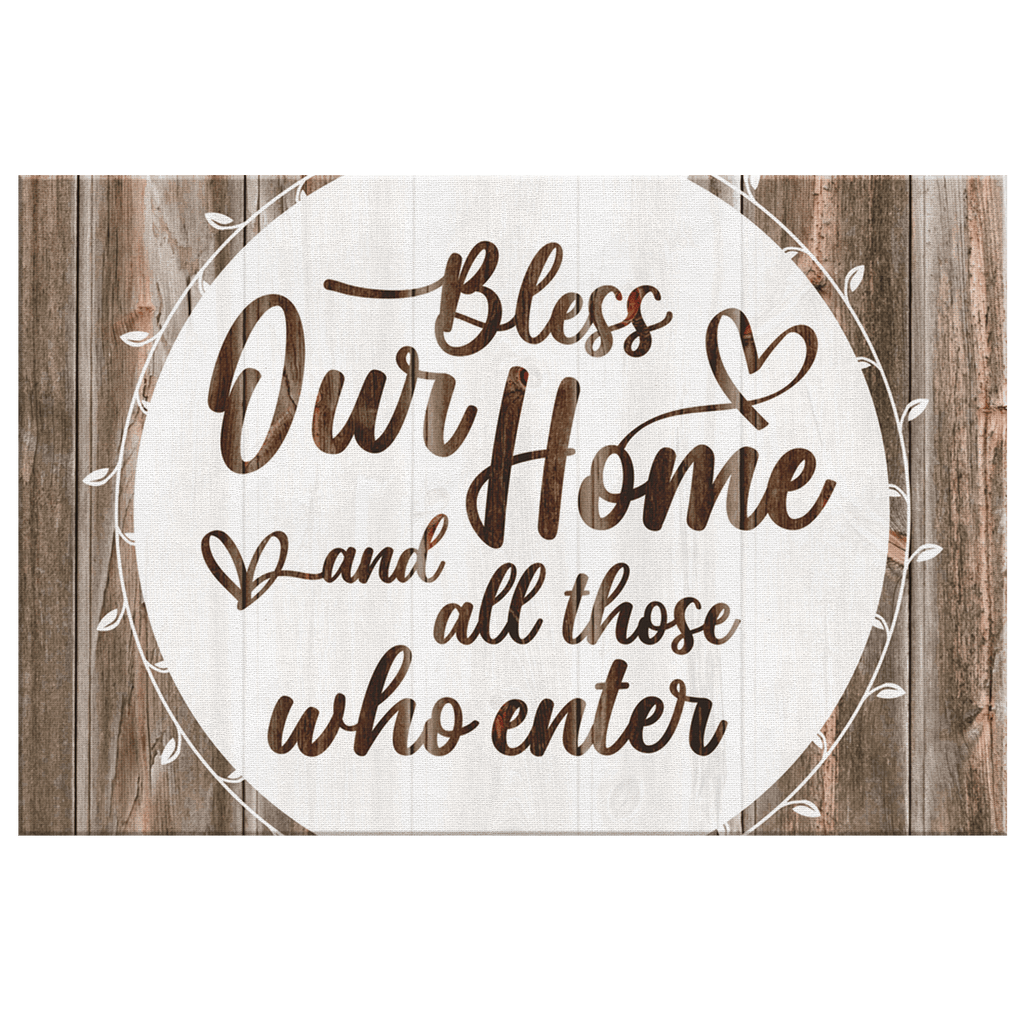 Bless Our Home And All Who Enter Canvas Wall Art – Family Home Decor