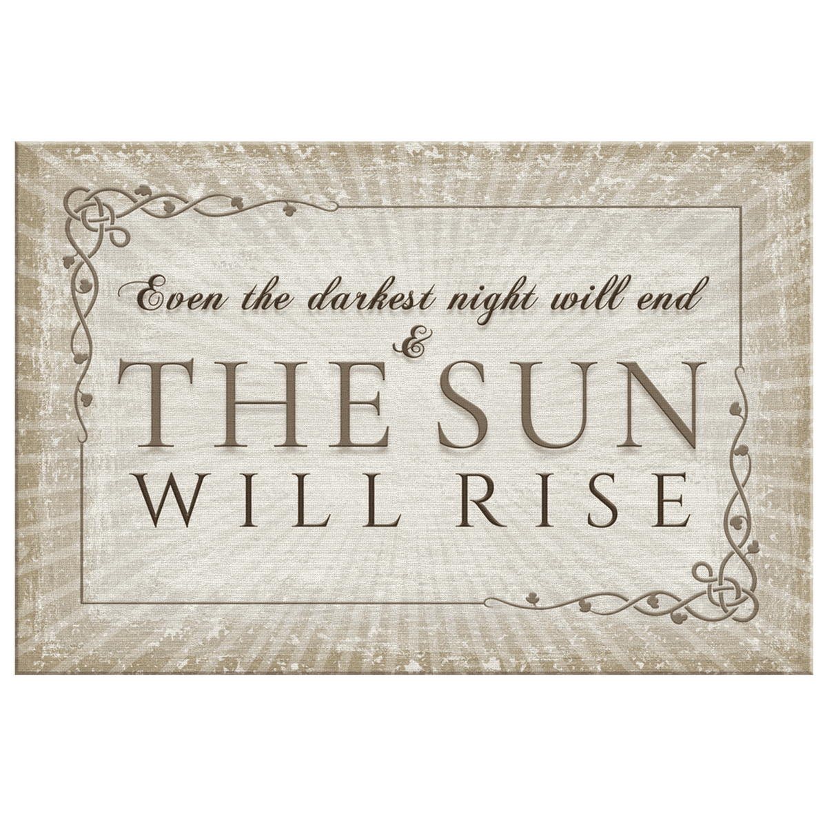 Even The Darkest Night Will End Canvas Wall Art – Motivational Wall Decor