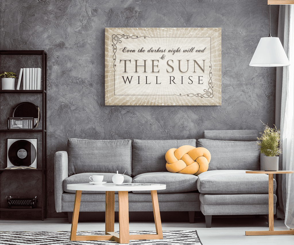 Even The Darkest Night Will End Canvas Wall Art – Motivational Wall Decor