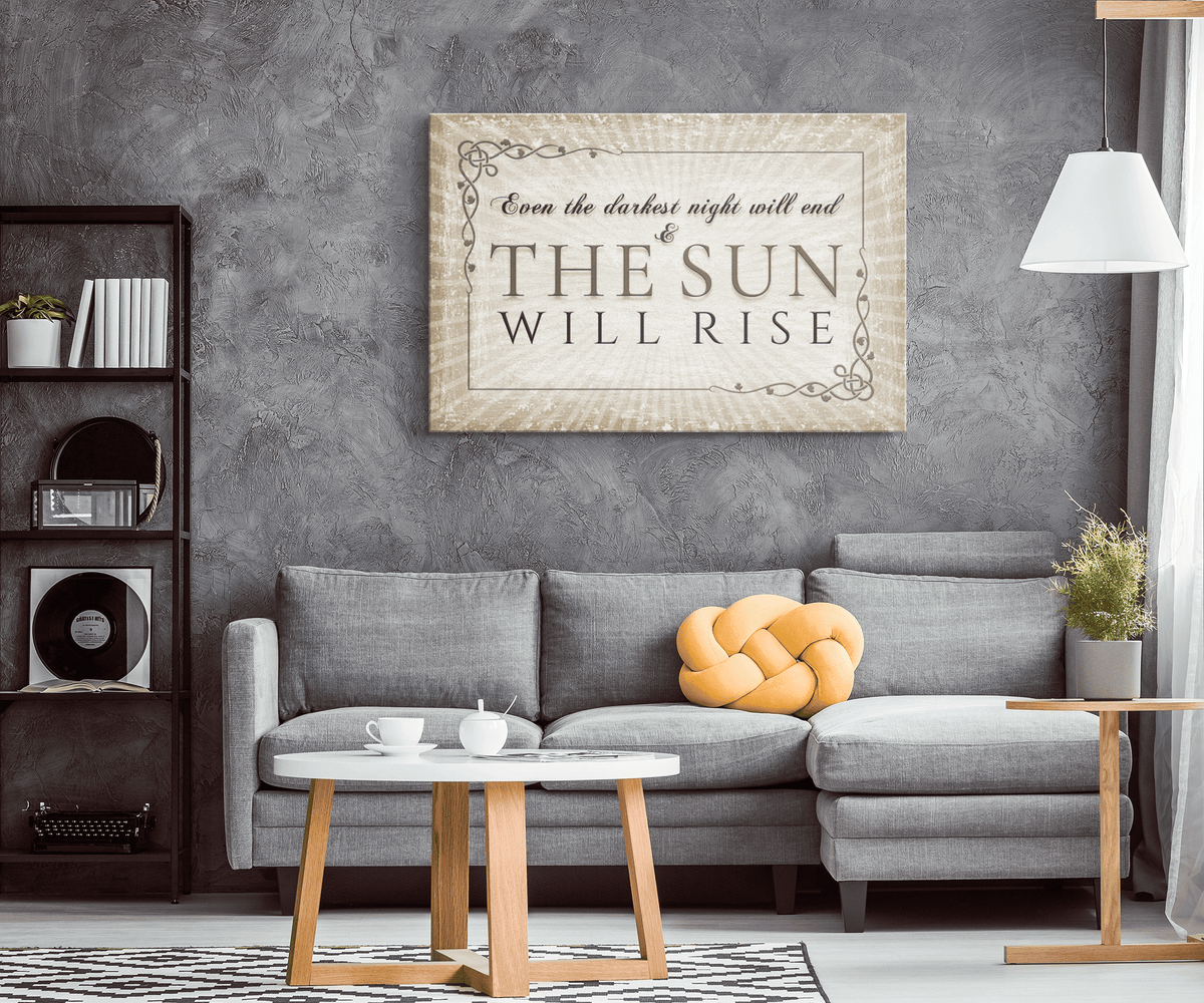 Even The Darkest Night Will End Canvas Wall Art – Motivational Wall Decor
