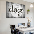 Personalized Life Is Better With Dogs Gray Circle Canvas Wall Art – Pet Lover Gift