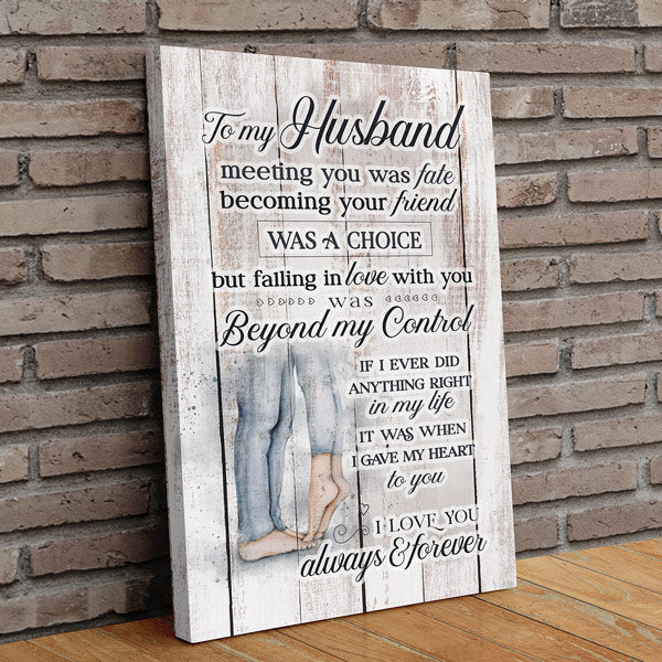 My Husband - I Love You Always & Forever Canvas Wall Art – Couple Gift