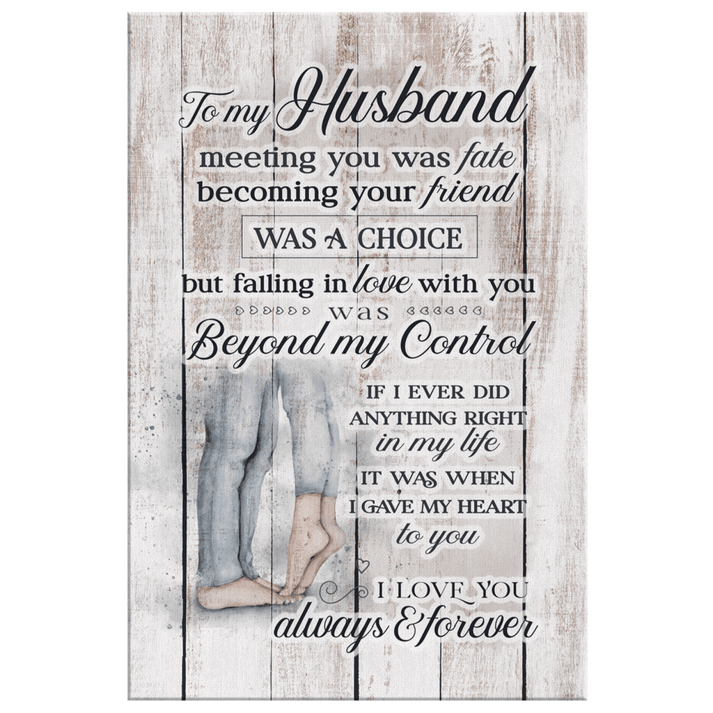 My Husband - I Love You Always & Forever Canvas Wall Art – Couple Gift