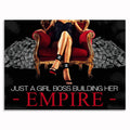 Just A Girl Boss Building Her Empire Canvas – Red Heels Office Art