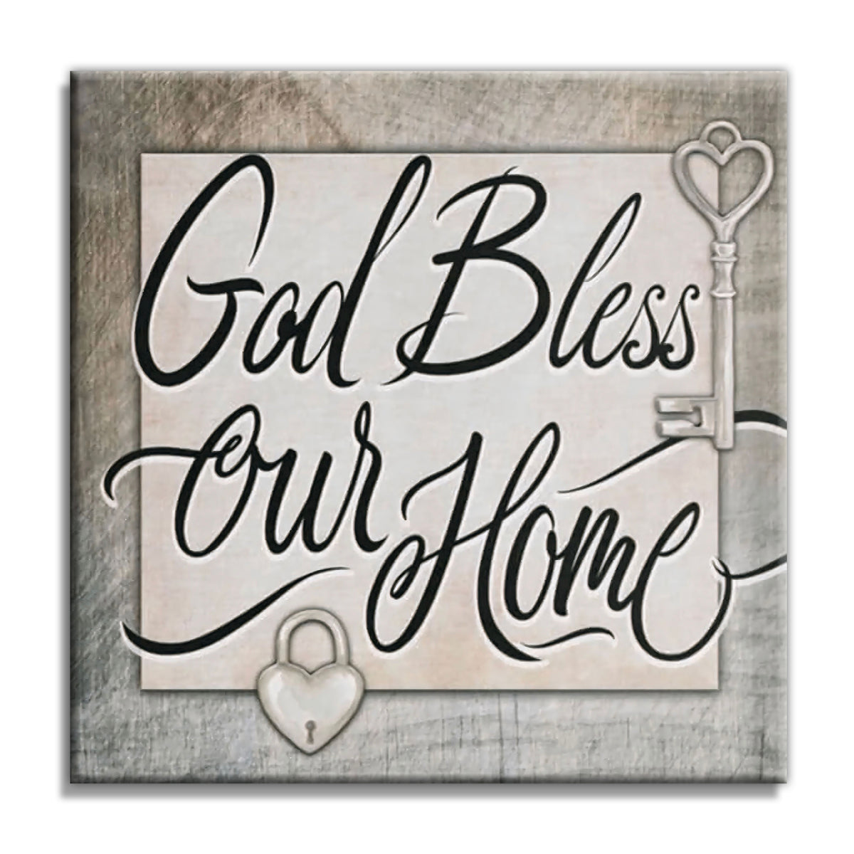 God Bless Our Home Canvas Wall Art – Christian Entryway Decor