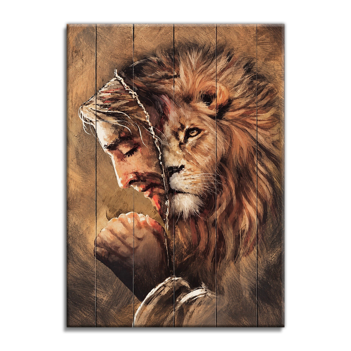God Is The Strength Of My Heart Lion Canvas – Christian Wall Art