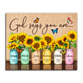God Says You Are Sunflower Canvas – Christian Affirmation Wall Art