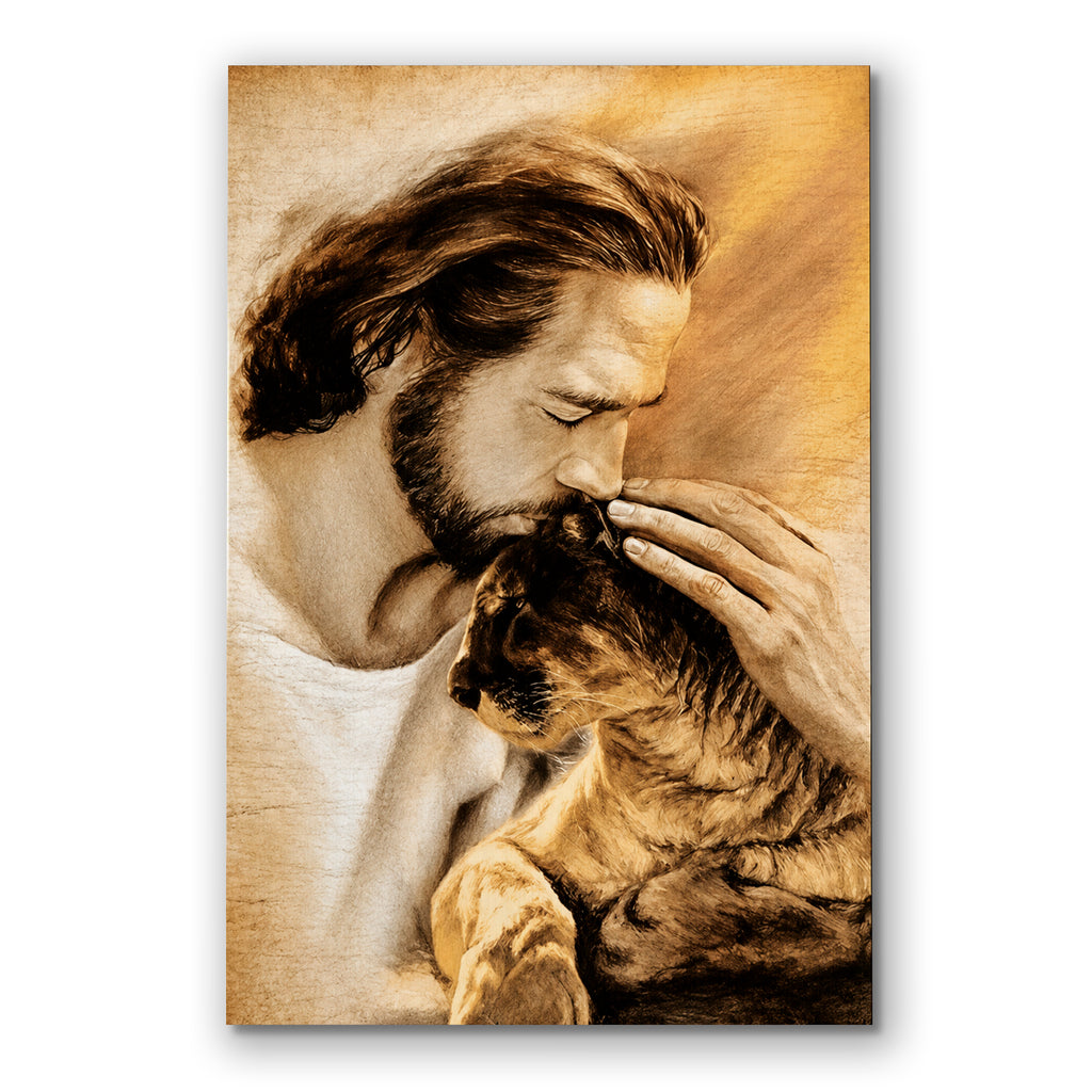 Mountain Lion And Cub Canvas – Warm Wildlife Wall Art