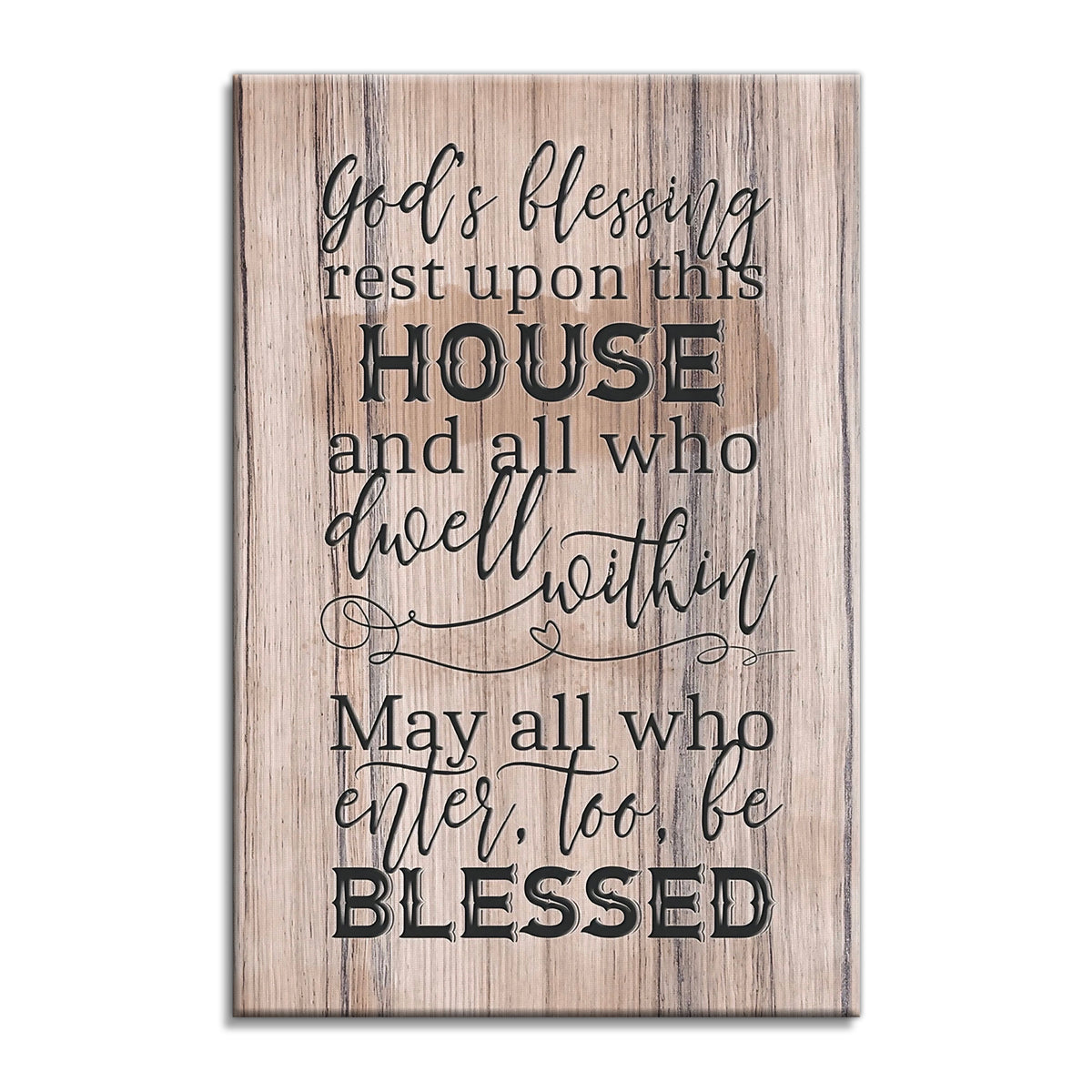 God's Blessing Rest Upon This House Canvas – Christian Home Decor