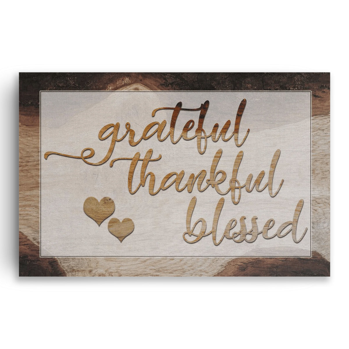 Grateful Thankful Blessed Canvas Wall Art – Thanksgiving Home Decor