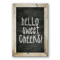 Hello Sweet Cheeks Canvas Wall Art – Minimal Funny Bathroom Decor