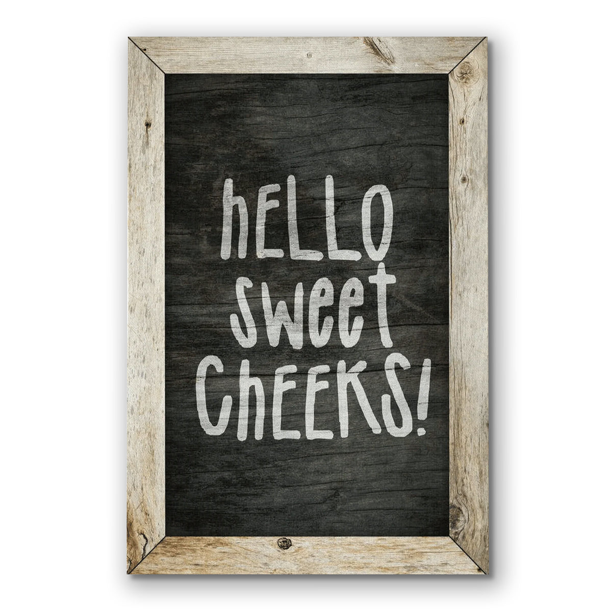 Hello Sweet Cheeks Canvas Wall Art – Minimal Funny Bathroom Decor