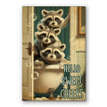 Three Raccoons Hello Sweet Cheeks Canvas – Funny Bathroom Wall Art