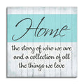 Home The Story Of Who We Are Canvas – Turquoise Family Wall Art