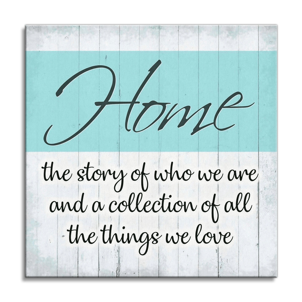 Home The Story Of Who We Are Canvas – Turquoise Family Wall Art
