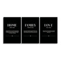 Home Family Love Definition Set Of 3 Canvas – Three Panel Wall Art