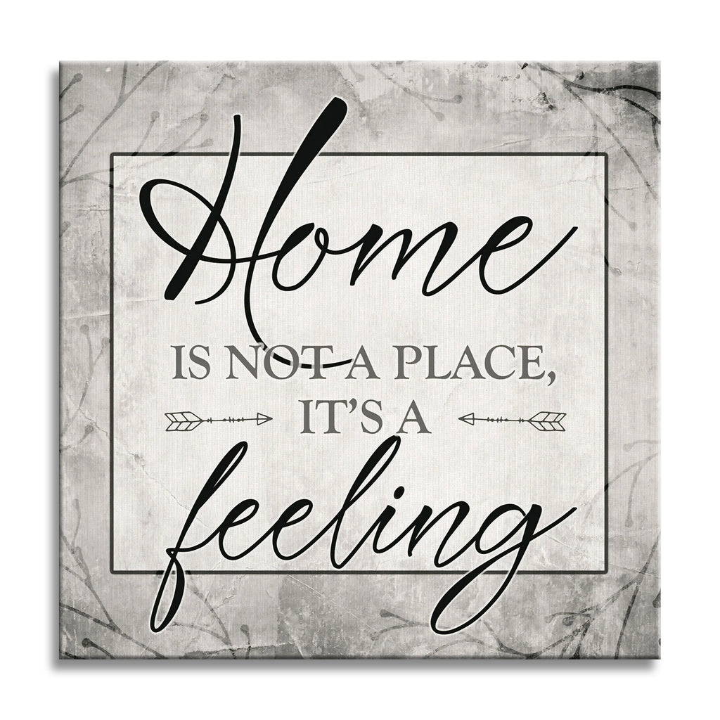 Home Is Not A Place It's A Feeling Square Canvas – Family Wall Art