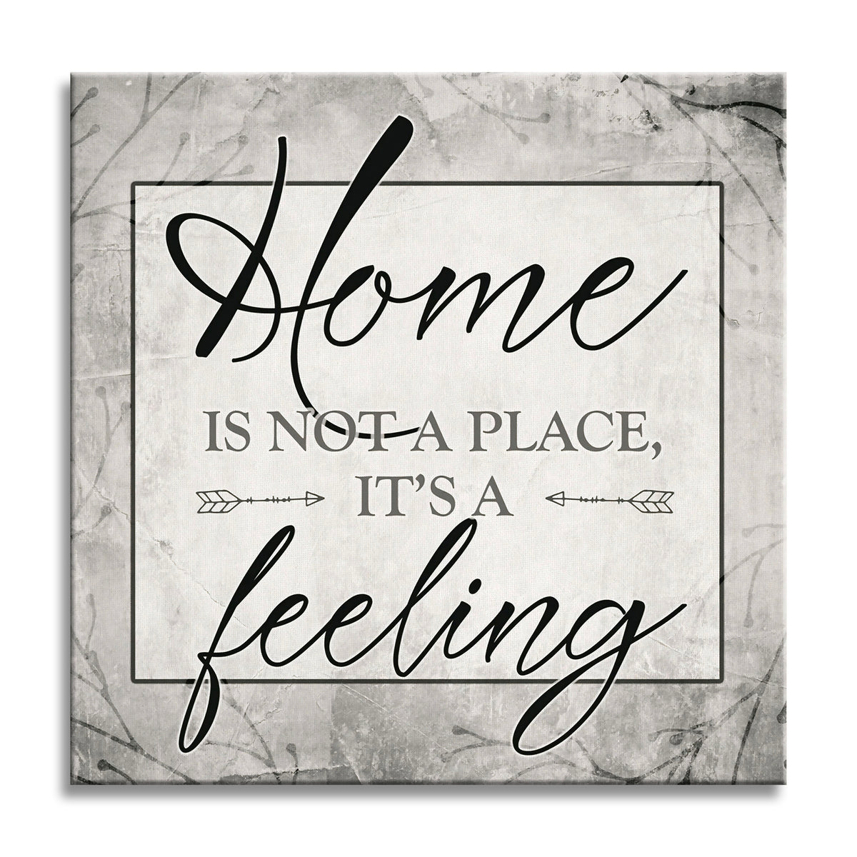 Home Is Not A Place It's A Feeling Square Canvas – Family Wall Art