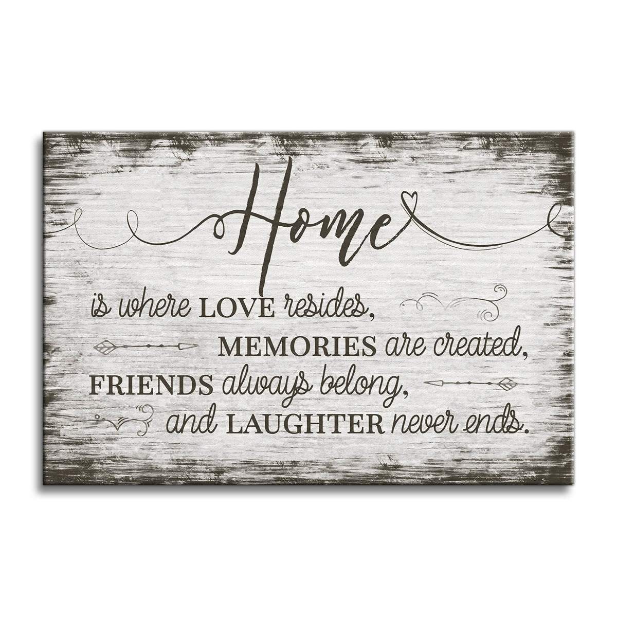Home Is Where Love Resides Canvas – White Farmhouse Family Wall Art