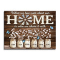 Home Is Who We Share It With Canvas – Mason Jar Farmhouse Wall Art