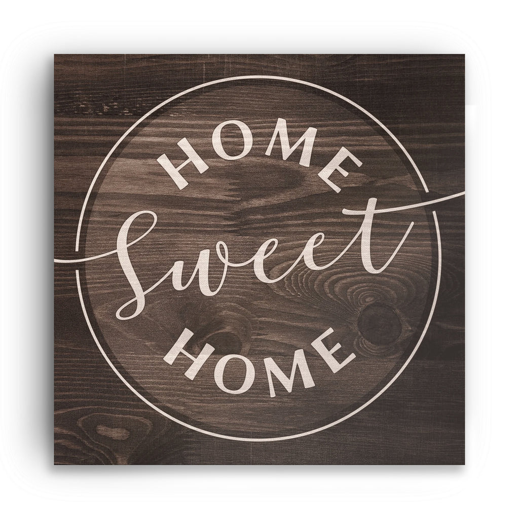 Home Sweet Home Canvas Wall Art – Dark Rustic Entryway Decor