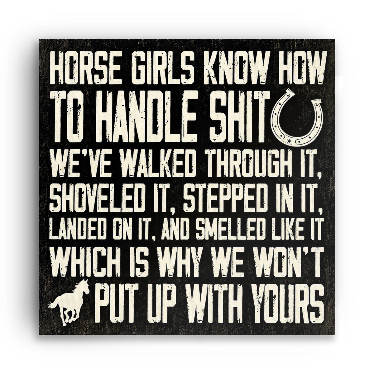 Horse Girls Know How To Handle It Canvas – Funny Equestrian Wall Art
