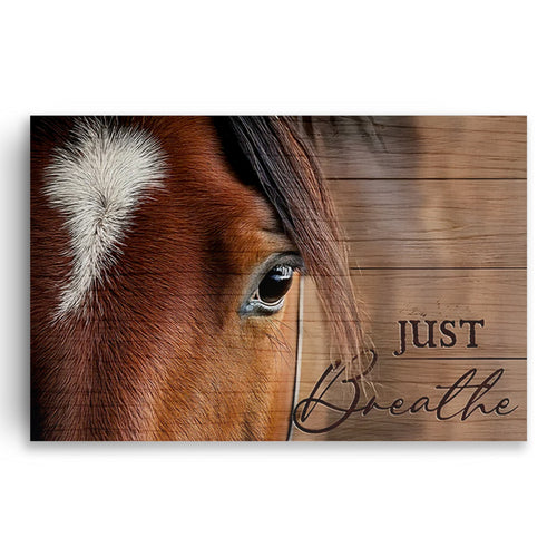 Horse Just Breathe Canvas Wall Art – Calming Equestrian Decor