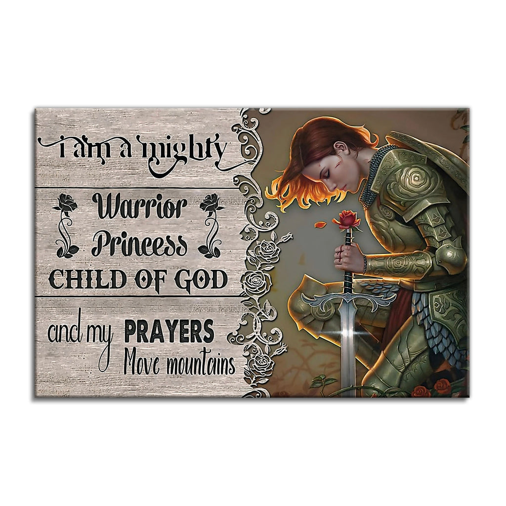 Mighty Warrior Princess Child Of God Canvas – Christian Girls Wall Art