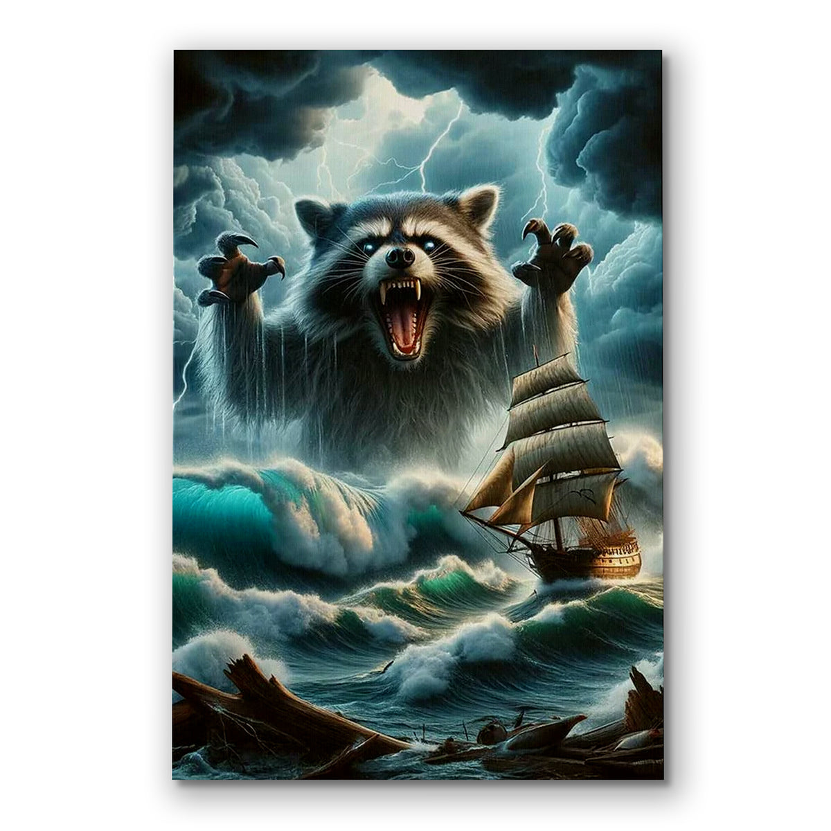 I Do What I Want Raccoon Canvas – Funny Dramatic Animal Wall Art