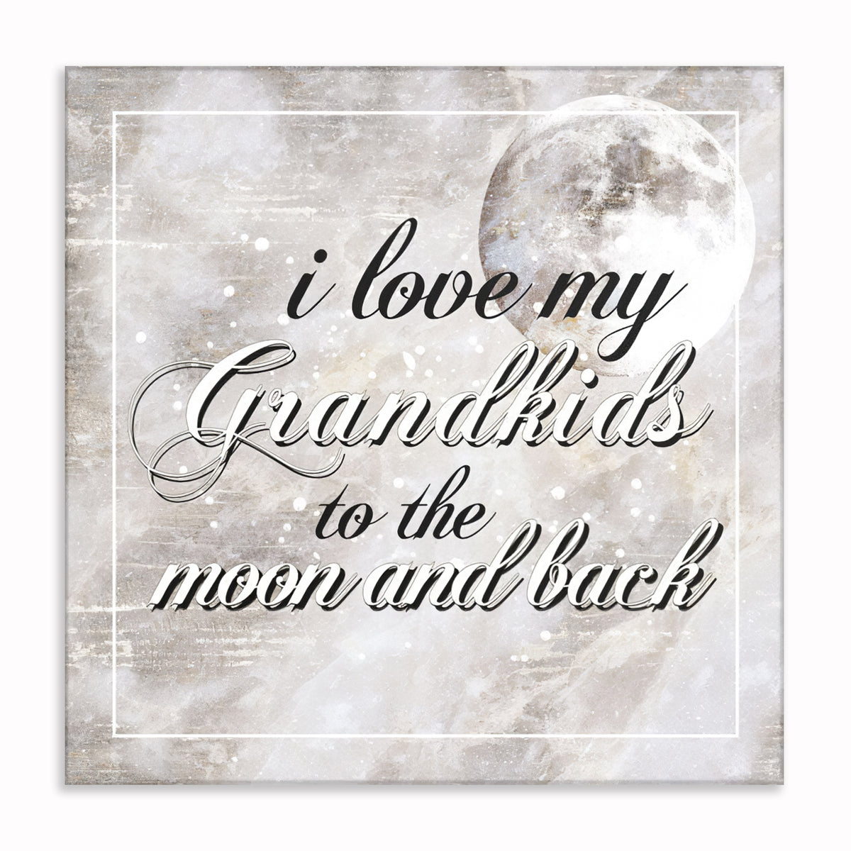 I Love My Grandkids To The Moon And Back Canvas – Grandparent Gift