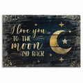I Love You To The Moon And Back Crescent Moon Canvas – Nursery Art