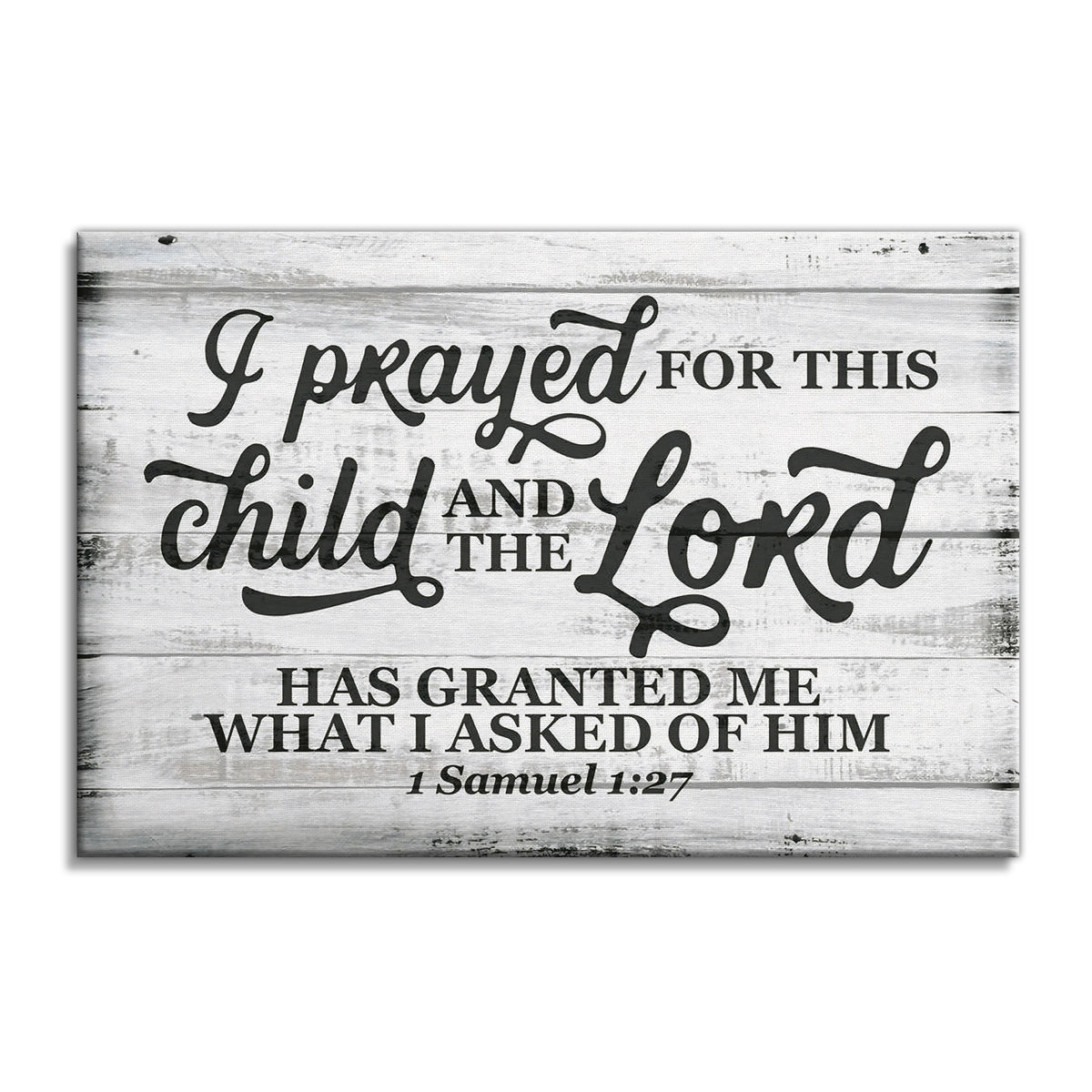 I Prayed For This Child Canvas – 1 Samuel 1:27 Nursery Wall Art