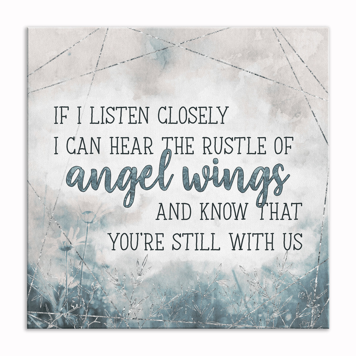 If I Listen Closely Angel Wings Canvas – Memorial Wall Art
