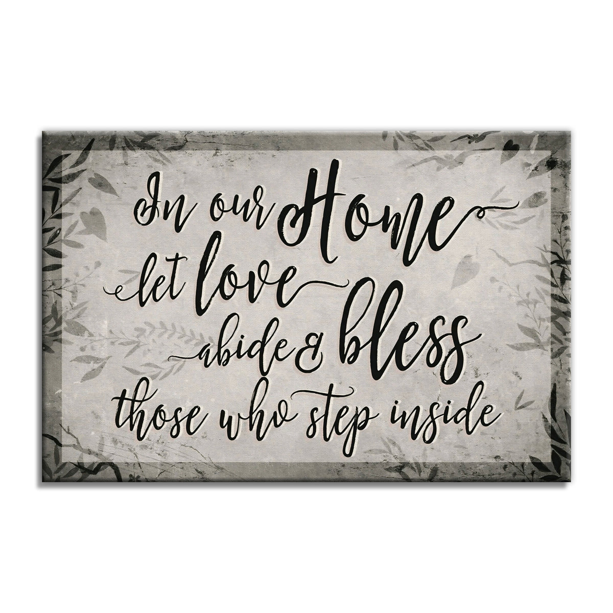 In Our Home Let Love Abide Canvas – Christian Entryway Wall Art