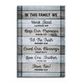 In This Family We Canvas Wall Art – Christian Family Rules Decor