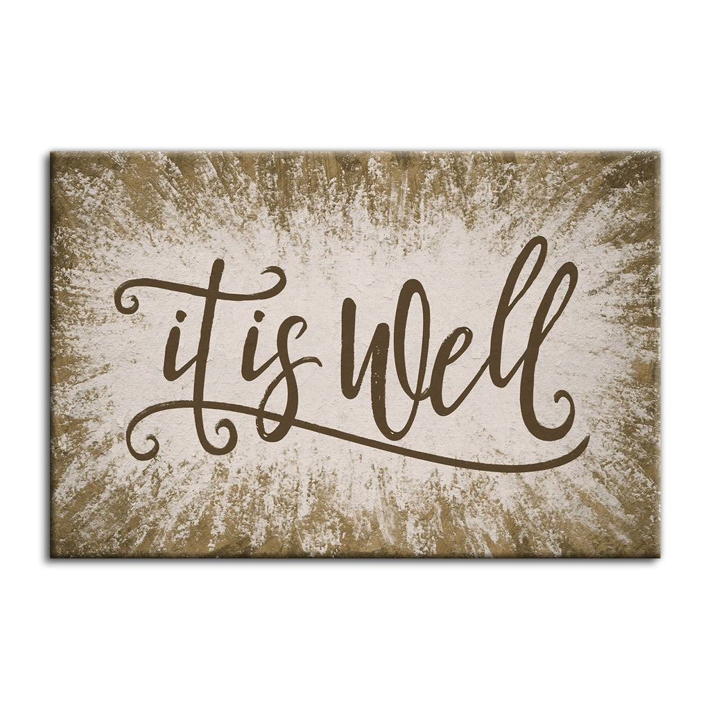 It Is Well Canvas Wall Art – Christian Hymn Wall Decor