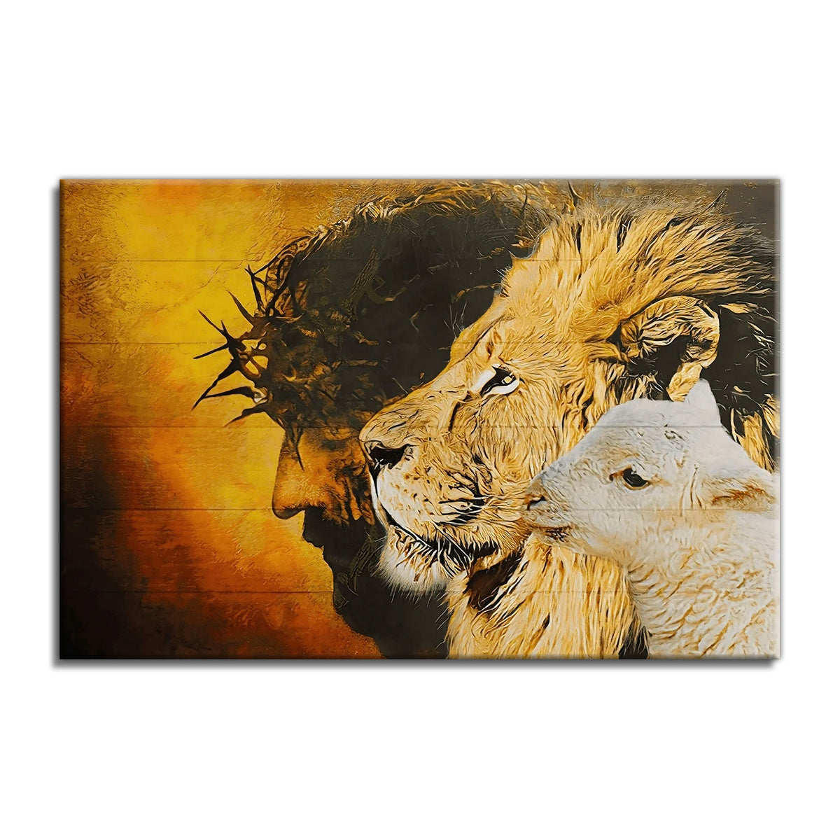 Jesus And Lion Side By Side Canvas – Christian Wall Art