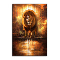 Lion And Cross Canvas Wall Art – Dramatic Christian Wall Decor