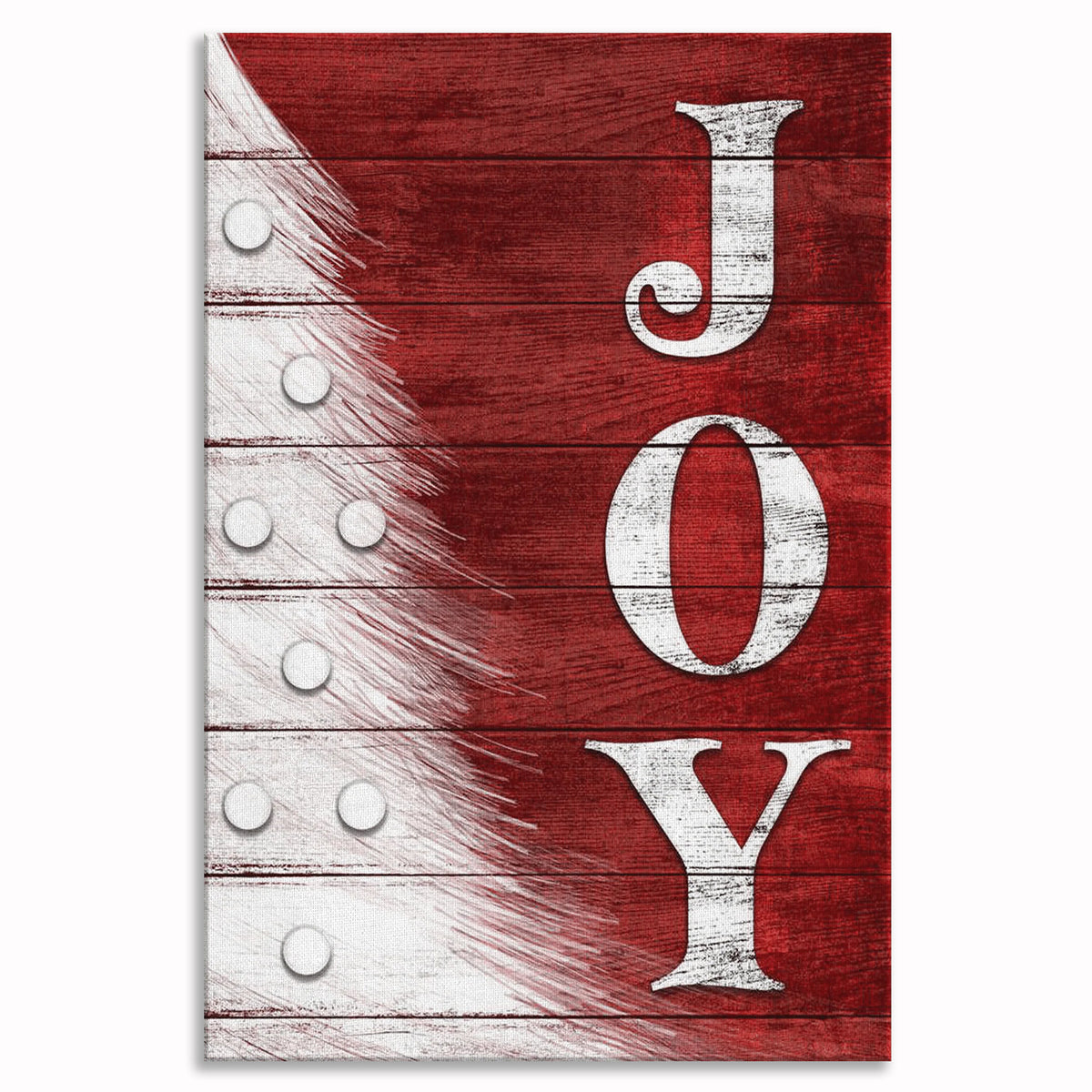 Joy Christmas Canvas Wall Art – Red Rustic Holiday Decor