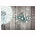 Just Breathe Canvas Wall Art – Grey Rustic Calming Decor