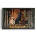 Labrador At The Window Canvas – Faux Window Dog Lover Wall Art