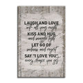 Laugh And Love With All Your Might Canvas – Family Wall Art