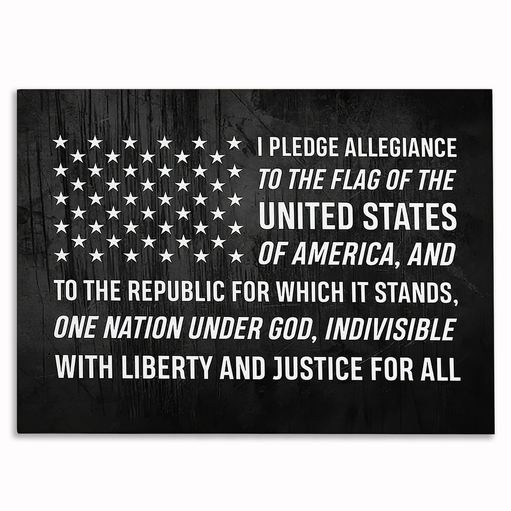 Pledge Of Allegiance Canvas Wall Art – Patriotic Wall Decor