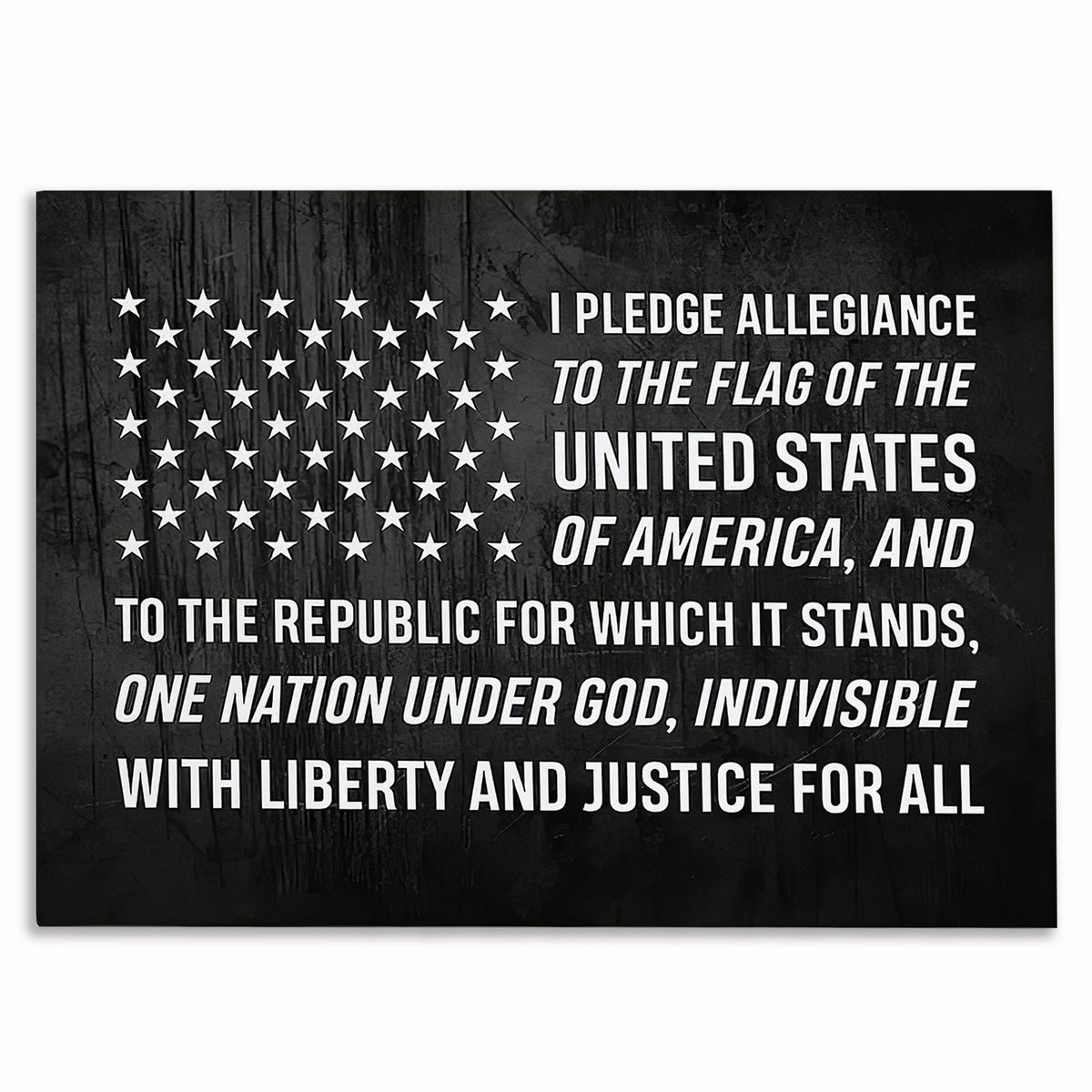 Pledge Of Allegiance Canvas Wall Art – Patriotic Wall Decor
