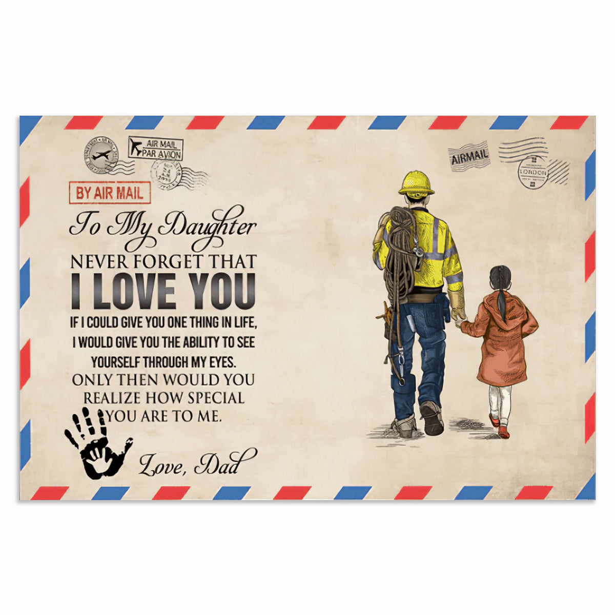 Lineman To My Daughter Canvas – Father's Day Gift From Dad