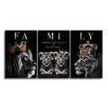 Lion Family Set Of 3 Canvas – Black And White Family Wall Art
