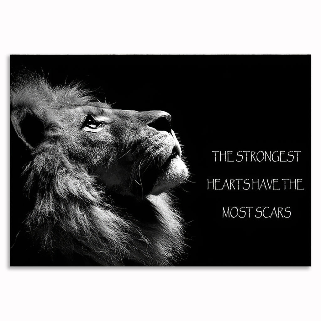 The Strongest Hearts Have The Most Scars Lion Canvas – Wall Art