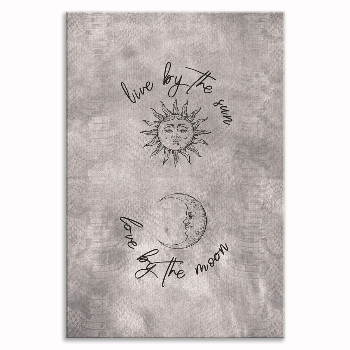 Live By The Sun Love By The Moon Canvas – Grey Farmhouse Wall Art