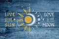 Live By The Sun Love By The Moon Rustic Canvas – Blue Wall Art