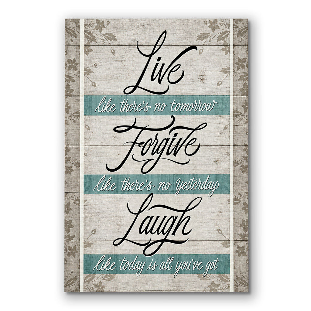 Live Well Forgive Quickly Laugh Often Canvas – Teal Farmhouse Art